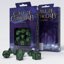 Call of Cthulhu 7th Edition Black & green Dice Set (7)