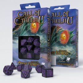 Call of Cthulhu Horror on the Orient Express Black & purple Dice Set (7)