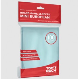 TOP DECK: Protectores Mini Europeo Transparente (44x68mm- 100u)