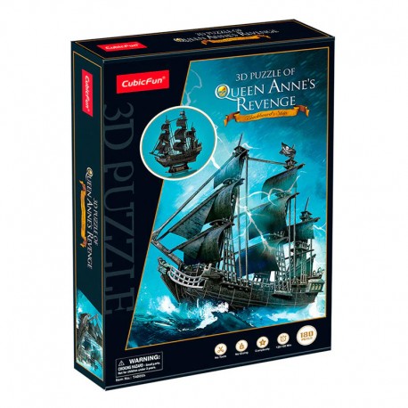 Miniatura Armable T4005h: Barco Armable Queen Anne Revenge Puzzle 3D