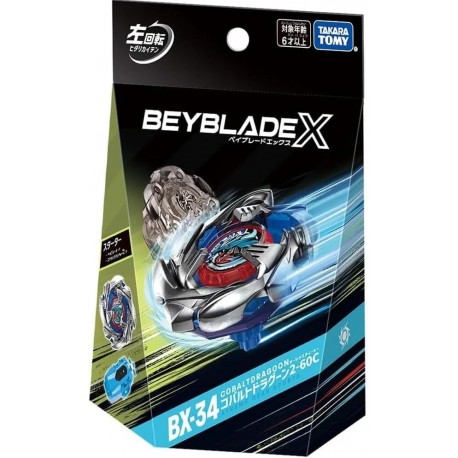 Beyblade: Beyblade X Beyblade con Lanzador - Cobalt Dragoon 2-60C